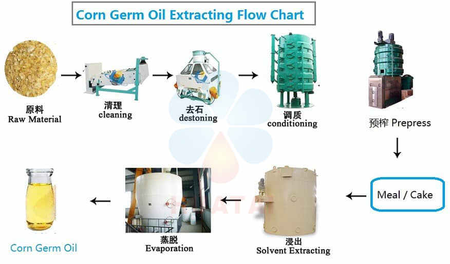 Línea de producción de aceite de germen de maíz